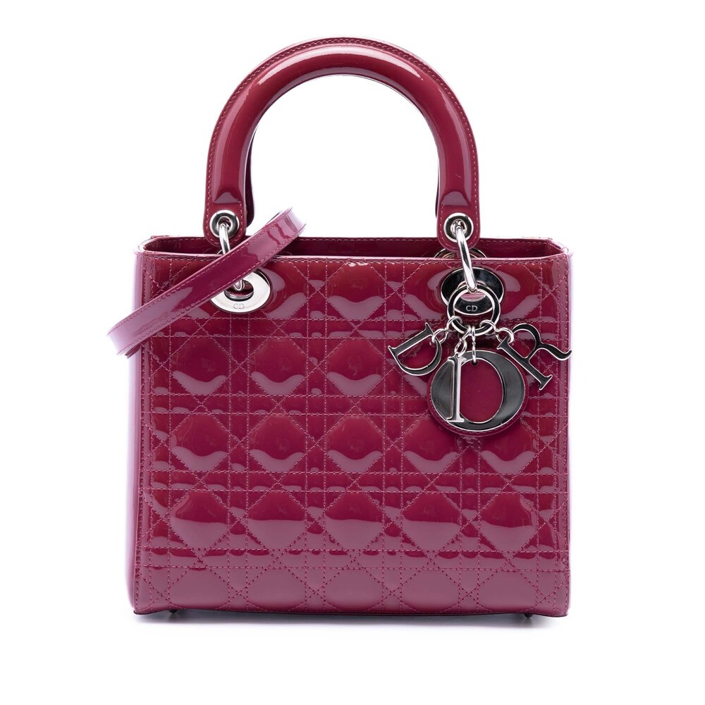 Pre-Loved Dior Medium Patent Cannage Lady Dior